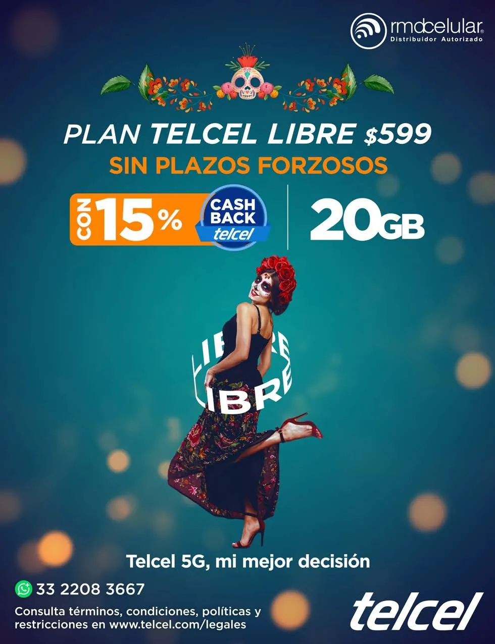 Telcel · RMD Celular — Campañas Gráficas, Tienda Online & E-commerce — RMD Celular · Distribuidor Autorizado Telcel